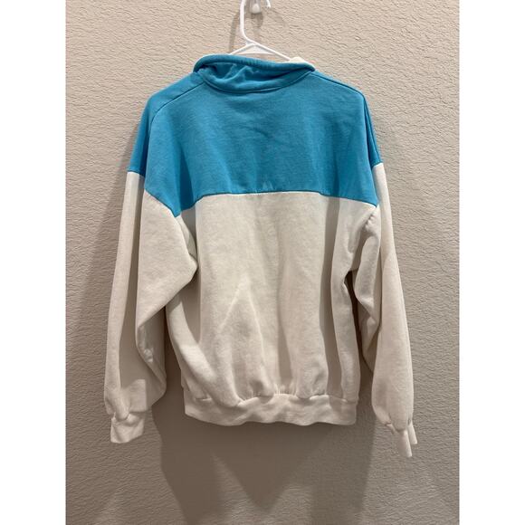 Monterrey 1988 Vintage White & Blue Pullover Sweater XL Made in USA - Picture 8 of 8